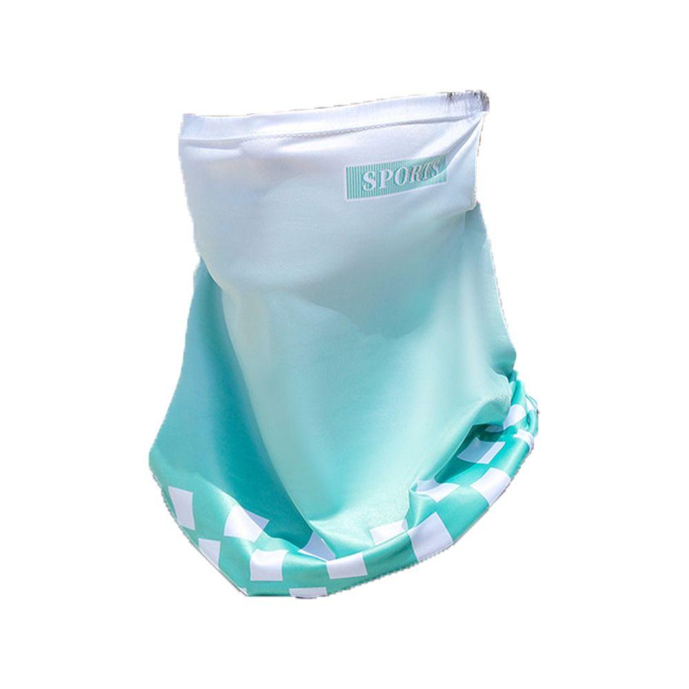

Gradient Ice Silk Neckline Face Gini Mask Letter Fishing Face Shield Veil Hiking зелёный