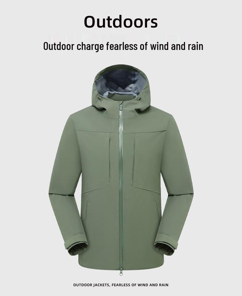 Unisex Outdoor Windproof Waterproof Warm Mountaineering Jacket for Camping and Hiking