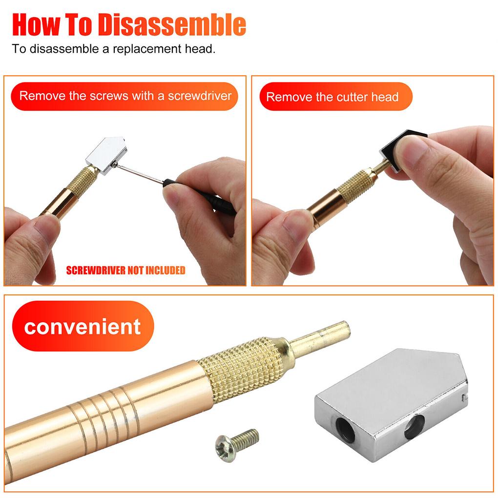 2 Pcs Glass Slicer Polishment Compact Size Household Accessories Tiling Tool Wear-resistance Slicing Device Industrial Supplies