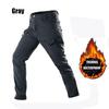 Winter Fleece Pants Cargo Men Jackets Outdoor Fishing Windproof Sharkskin Trousers Hiking  Trekking Camping