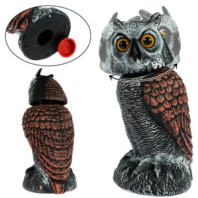 Owl Scare Bird Control Devices with 360° Swivel Head Waterproof Fake Owl Bird Deterrent for Landscape Decoration Sculpture
