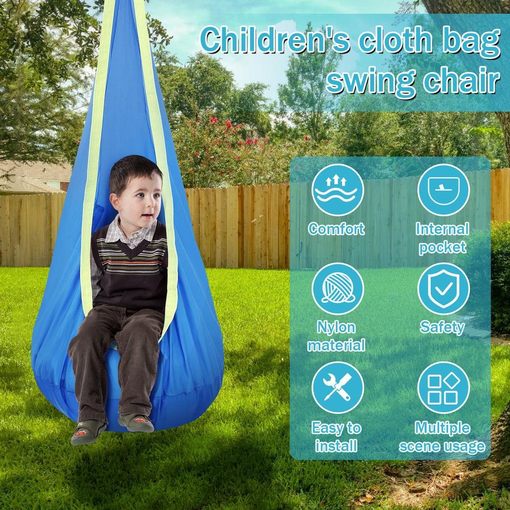 Stuhl Sensorische Schaukel Stuhl Kinder Pod Schaukelsitz Tragbare Hängemattenschaukel mit aufblasbarem Kissen Hängematte Max 200kg