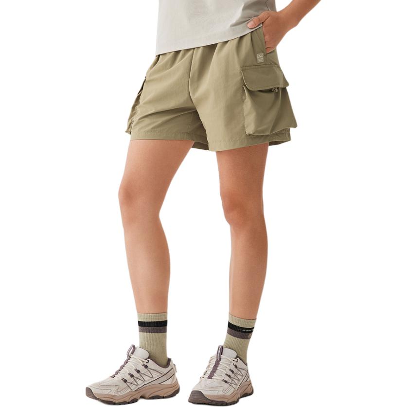 Skechers Water-Resistant Outdoor Loose-Fit Versatile Lace-Up Cargo Shorts Women Shorts Yew P225W132-03EN