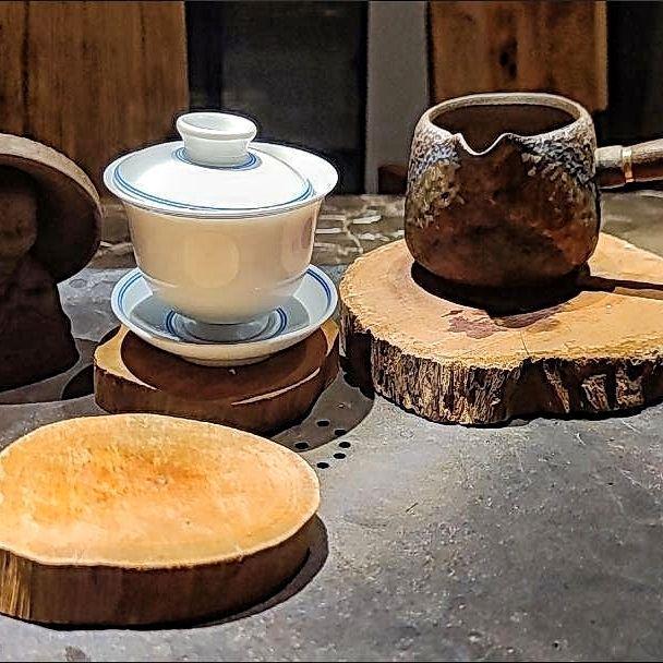 Solid Wood Tea Tray and Coaster - Heat-Insulating Natural Wood Teapot Holder and Stove Pad