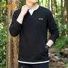 Men's Waffle Knit Faux Layered Long Sleeve T-Shirt