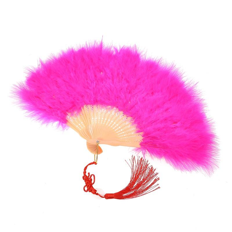 Feather Folding Fan Japanese Sweet Fairy Girl Dark Gothic Court Dance Hand Fan Art Craft Gift Wedding Party Decoration