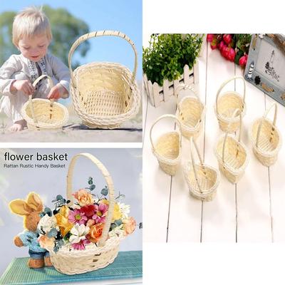 Plastic Rattan Flower Storage Basket Multi-functional Wicker Flower Basket  Shopping