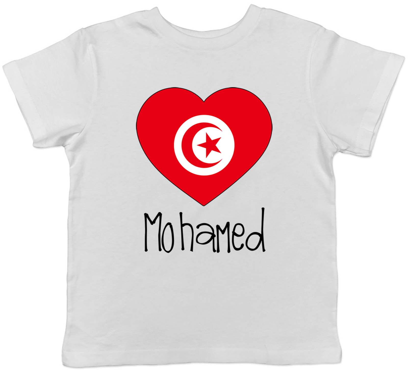 Personalised Tunisia Football Nation Flag Childrens Kids T-Shirt Boys Girls 100