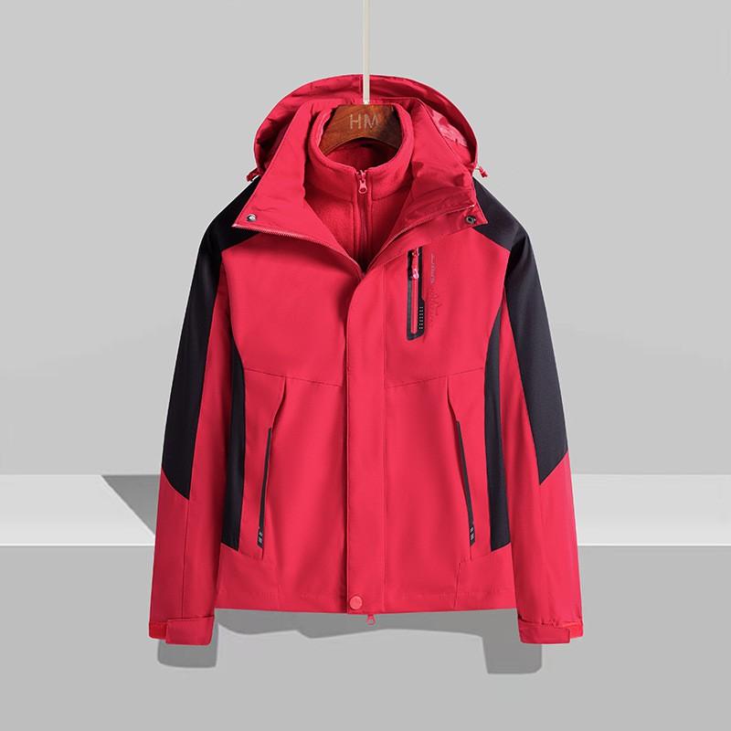 Men Women Waterproof Windproof Hiking Jacket With Removable Fleece Liner 3-in-1 Outdoor Parka Winter Camping Trekking Cycling