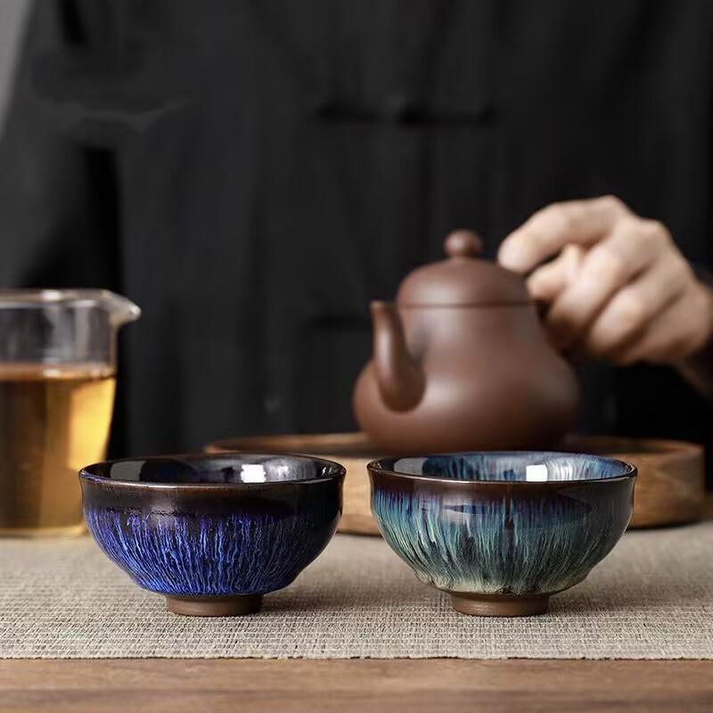 Yaobian Brushed Bundle Teacup Ceramic Master Cup Kiln Change Single Cup Household Tea Set Tea Cup Personal Special Tea Cup