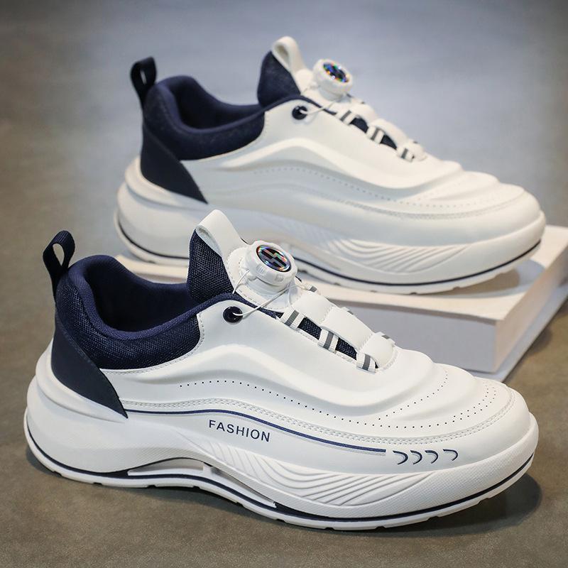 

Spring Men s Breathable White Sneakers: Trendy, Versatile, Thick-Soled Casual Running Dad Shoes 41