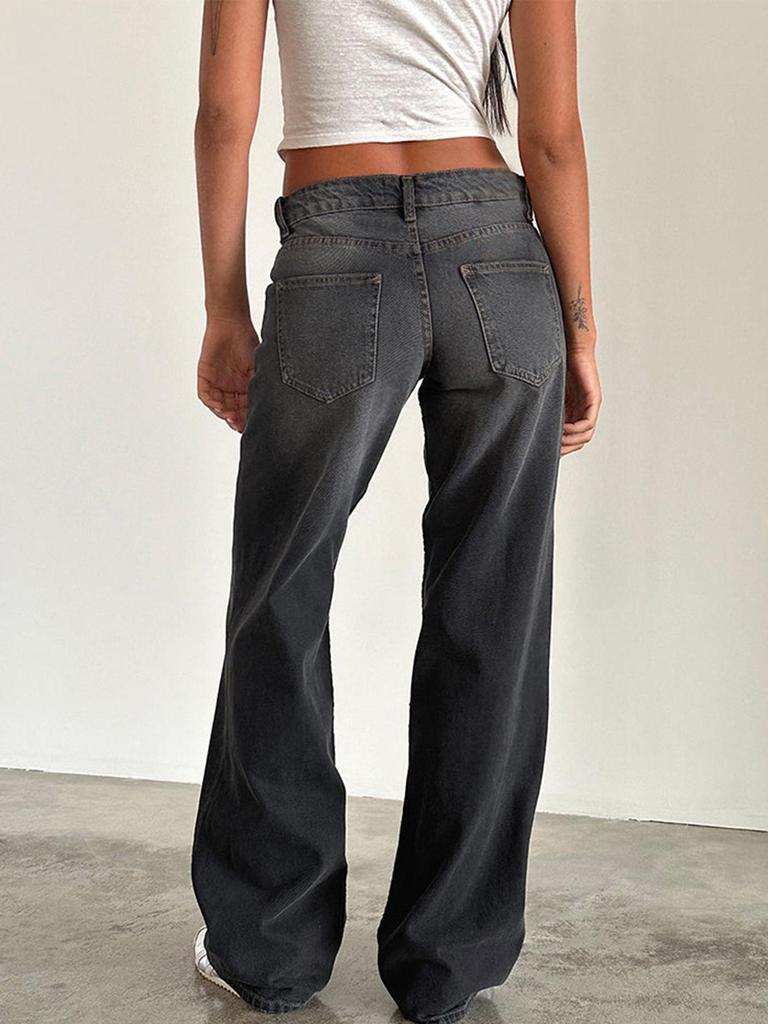 Avrupa ve Amerikalı Kadınların Yüksek Kaliteli Düz Kesim Denim Kotları