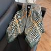 New 91 square scarf silk scarf female alphabet printing four seasons fashion landscape painting retro printing square scarf versatile