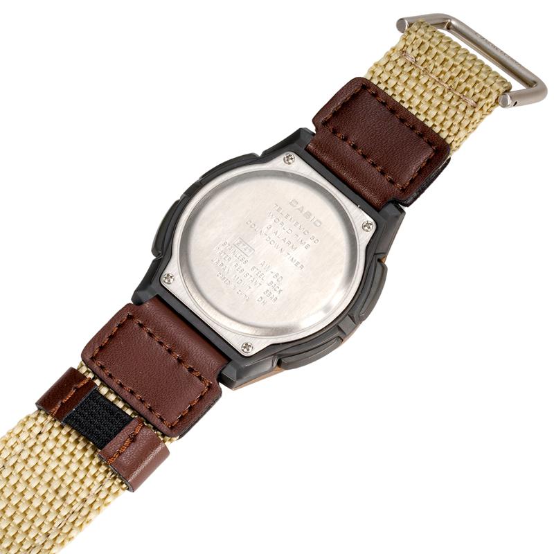 Casio G-SHOCK YOUTH Youth Series Fashionable Retro Classic Pointer Dual Display Quartz Movement Canvas Strap Japanese and Korean Watch AW-80V-5BVD