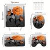 4pcss Orange Raining Roses Butterfly Shower Curtain 4pcs Set, Waterproof Fabric Shower Curtain, Toilet Cover Mat, Shower Mat, 12 Hooks, 71*71 Inch