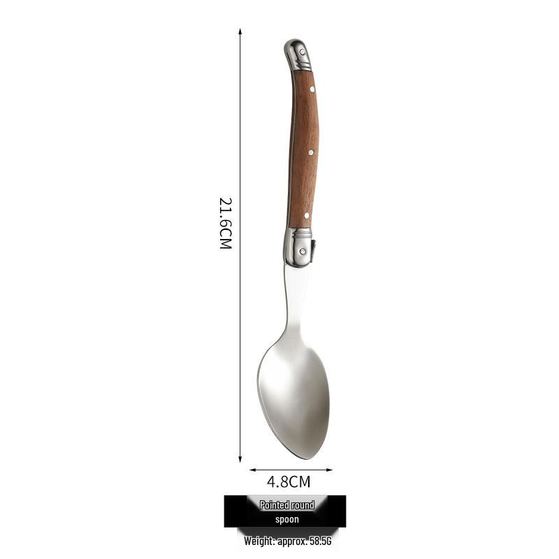 Western-Style Steak Knife and Fork Set with Retro High-End Wooden Handles.