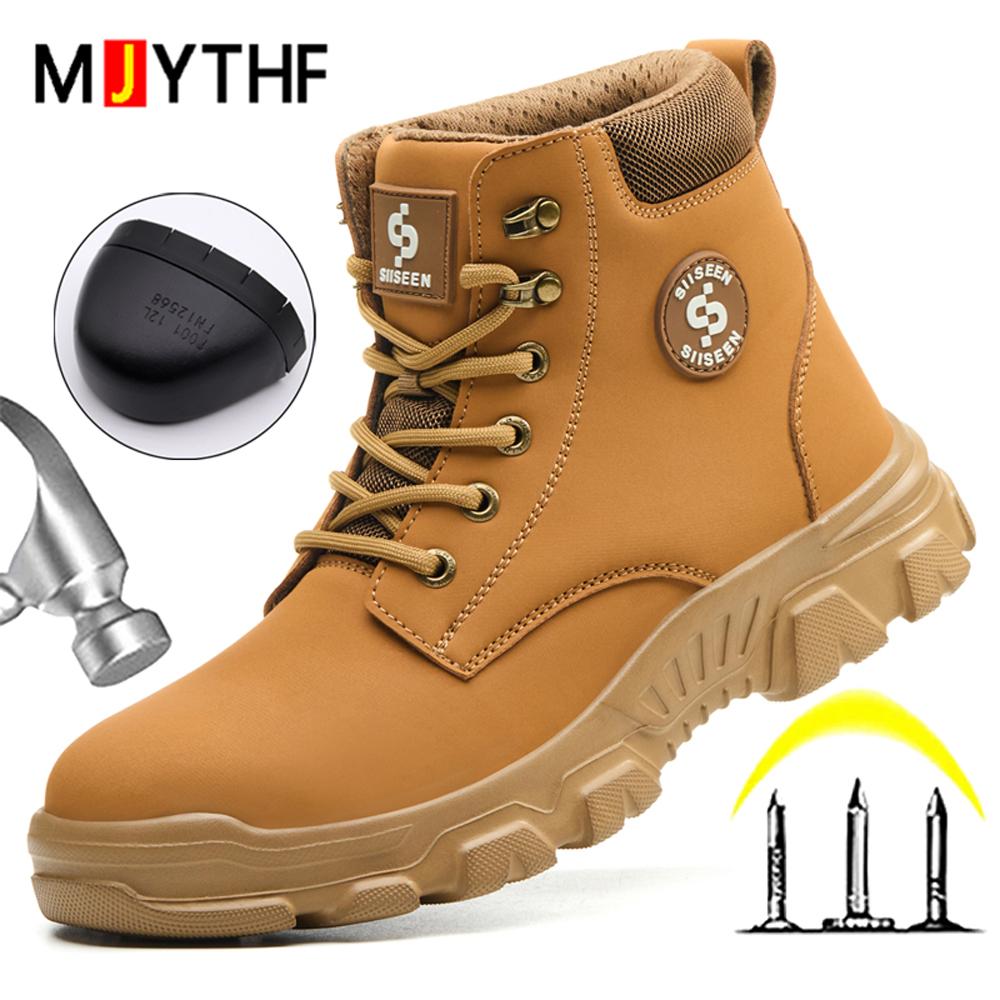 Große Größe 50 Herren Winterstiefel Stahlkappenschuhe Sicherheitsstiefel Schutzschuhe Arbeitsschuhe Unzerstörbare Schuhe Durchstichsicher