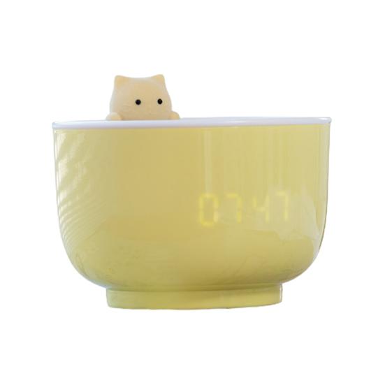 Alarm Clocks USB Powered Cats Teacup ABS LED Night Light Digital Clock for Desk