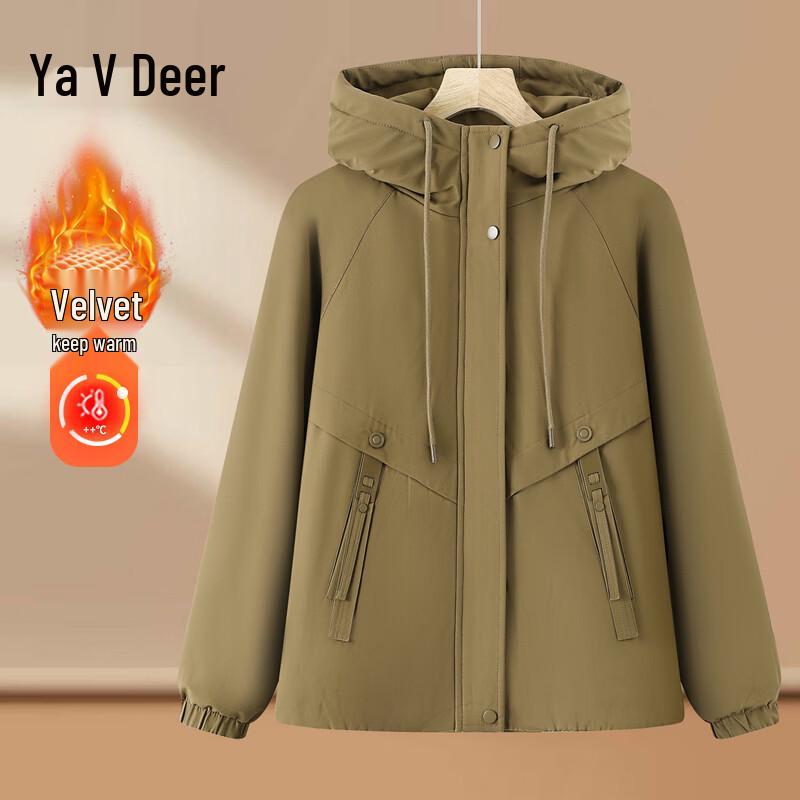 Yalu Women's Thick Fleece-Lined Hooded Winter Parka Jacket