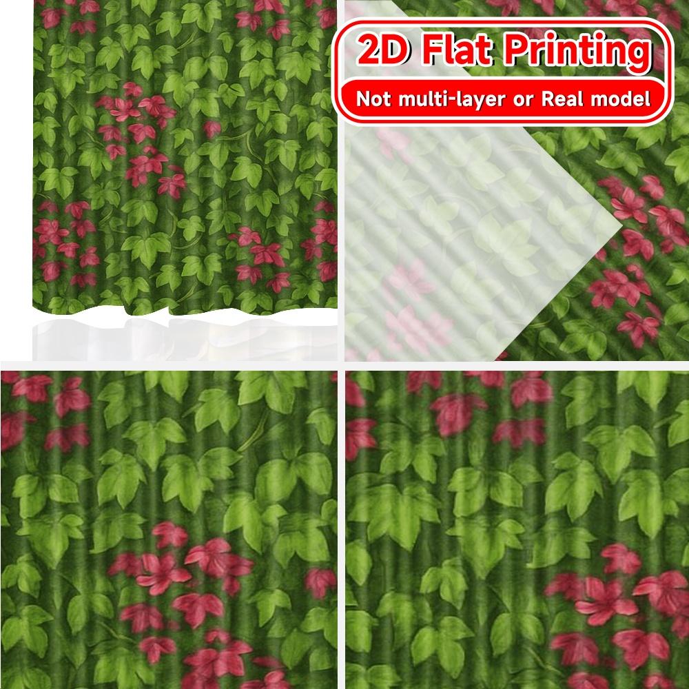 2pcs, 2D FLAT PRINTING Curtains (Without Rod) Floral Stone Passage Christmas Festival Creative Curtains Fabric Curtains Festive