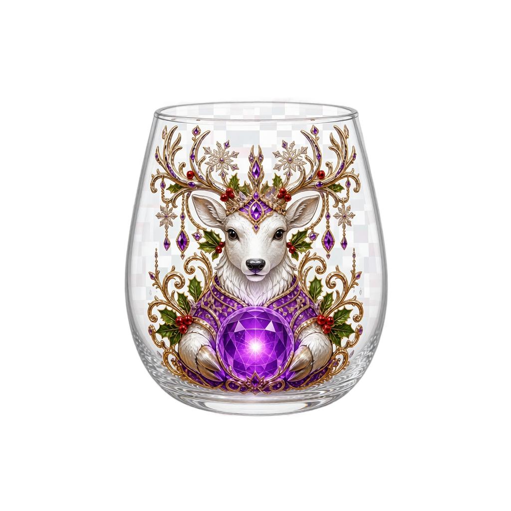 Christmas Themed Glass Cup for Holiday Drinks and Everyday Beverages