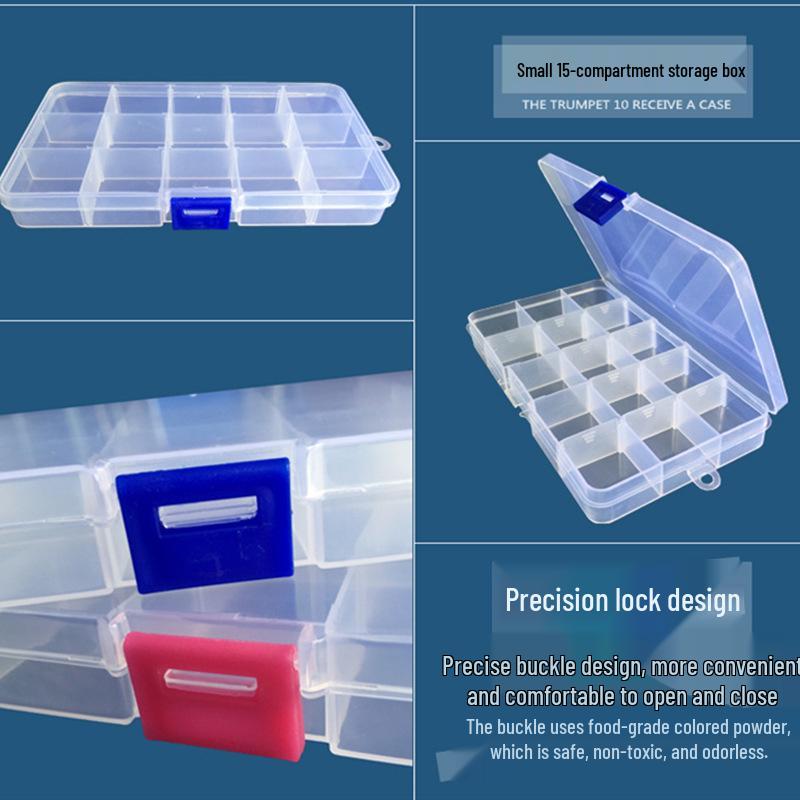 24-Grid Transparent Plastic Jewelry and Earring Storage Box for Accessories and Beading
