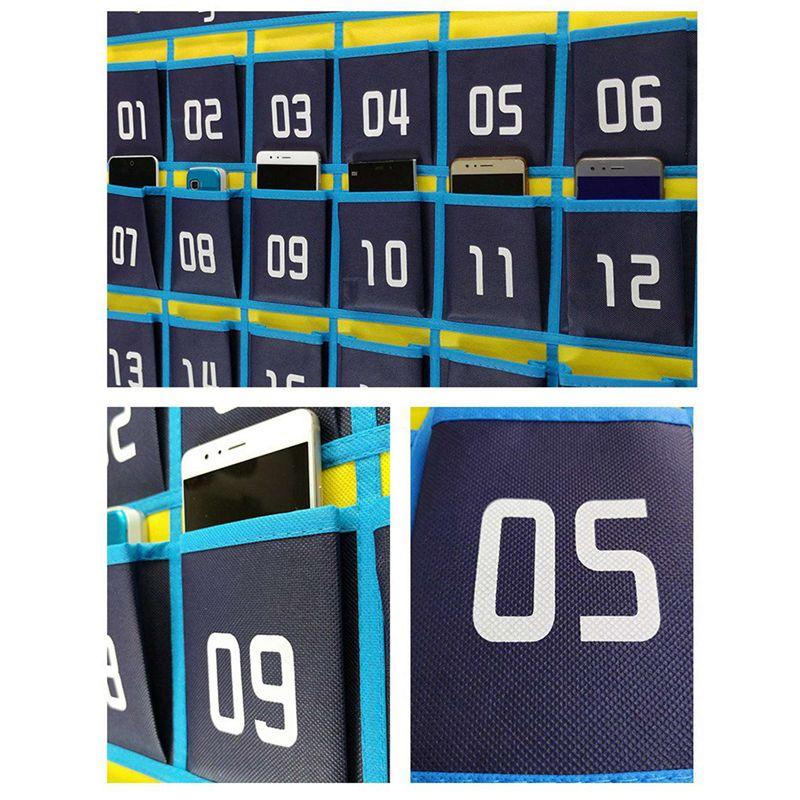 A84E-4X 36 Numbered Pockets Chart Cell Phone Hanging Organizer Hanging Storage Bag For Classroom Calculator Phone Holders