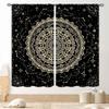 Gradient Mandala Flower Purple Blue Starry Galaxy Blackout Rod Pocket Curtain Boho Mystic Elegant Bedroom Rest Bay Window