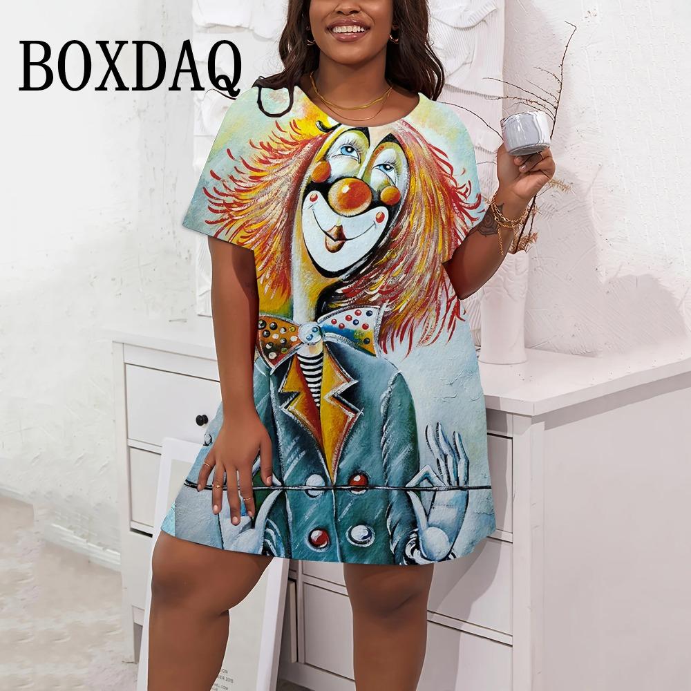 2025 New Fashion Personalized 3D Printed Round Neck Short-sleeved Dress