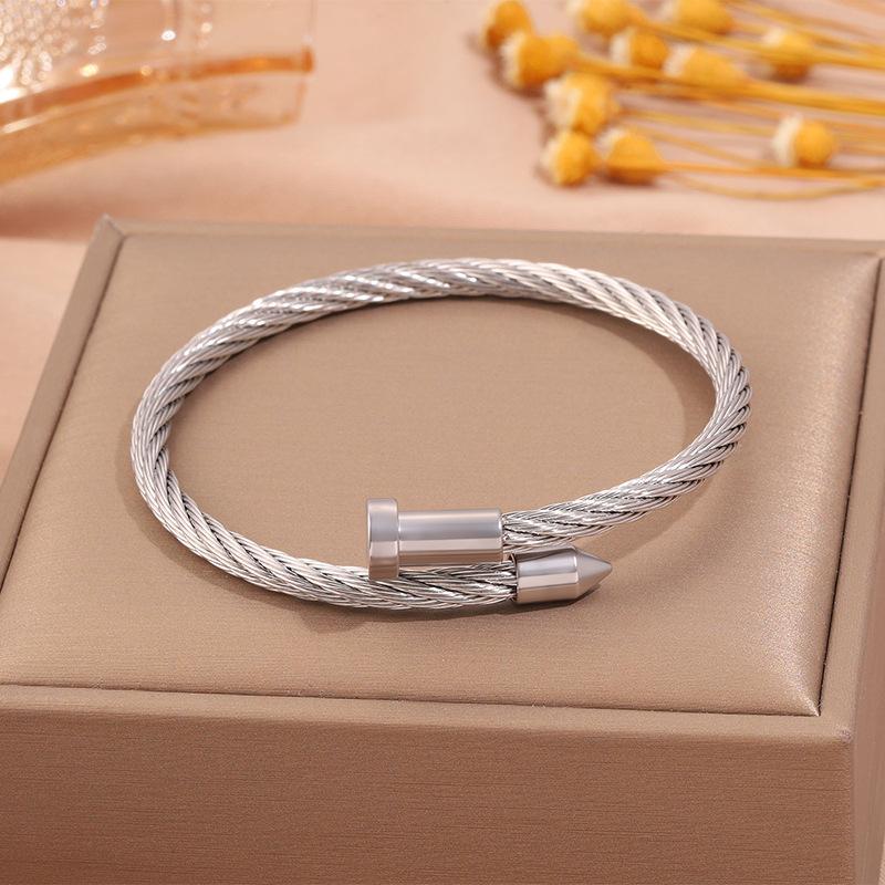 Popular steel wire nail women's light luxury fashion European and American simple design stainless steel