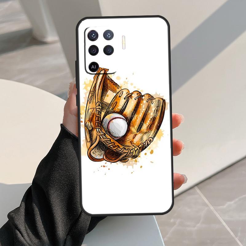 Baseball Case For Oppo A17 A57 A77 A60 A80 A40 A74 A54 A94 A78 A98 A18 A38 A58 A96 A76 A16 A15 A5 Pro