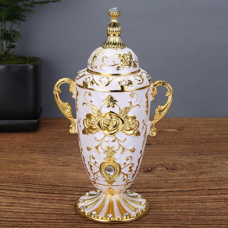 European toothpick box, living room fashion coffee table, automatic hand press toothpick holder, creative fashion retro ornament, toothpick jar