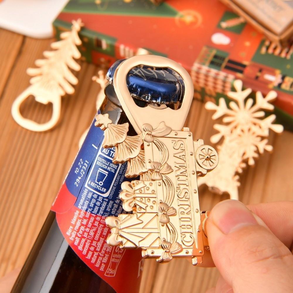 Gift Metal Christmas Bottle Opener Merry Christmas New Year Decor Beer Bottle Opener Santa Snowman Xmas Opener Restaurant Use
