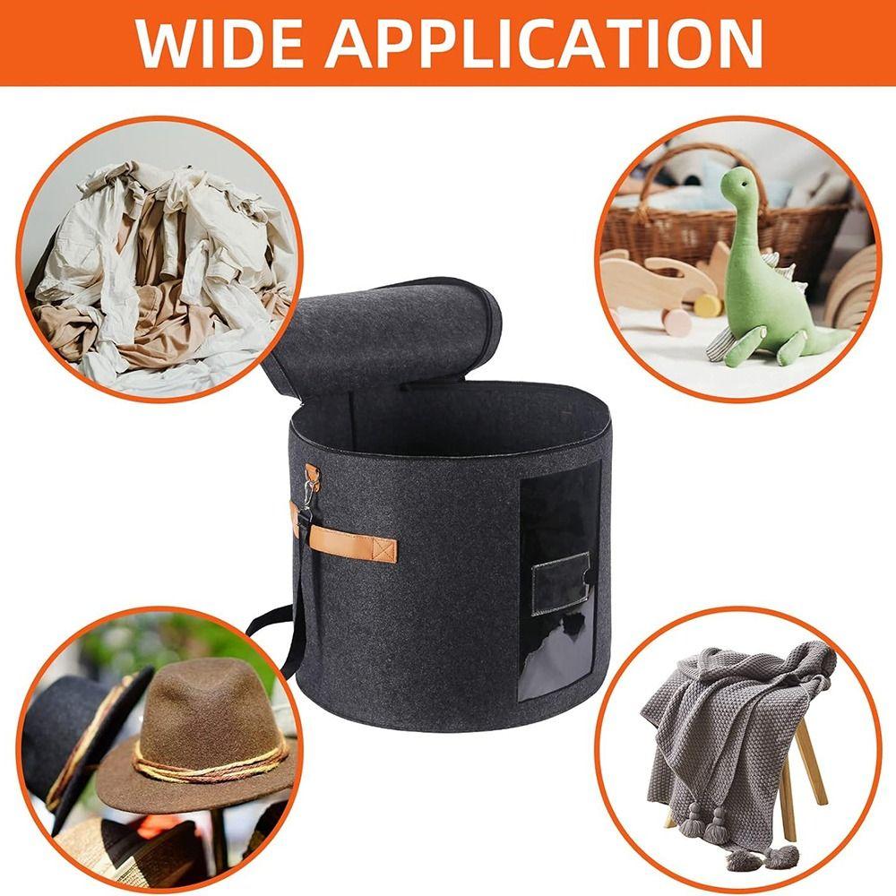 Window Hat Storage Box Dustproof Clothes Storage Bin Round Cowboy Hat Container  Travel