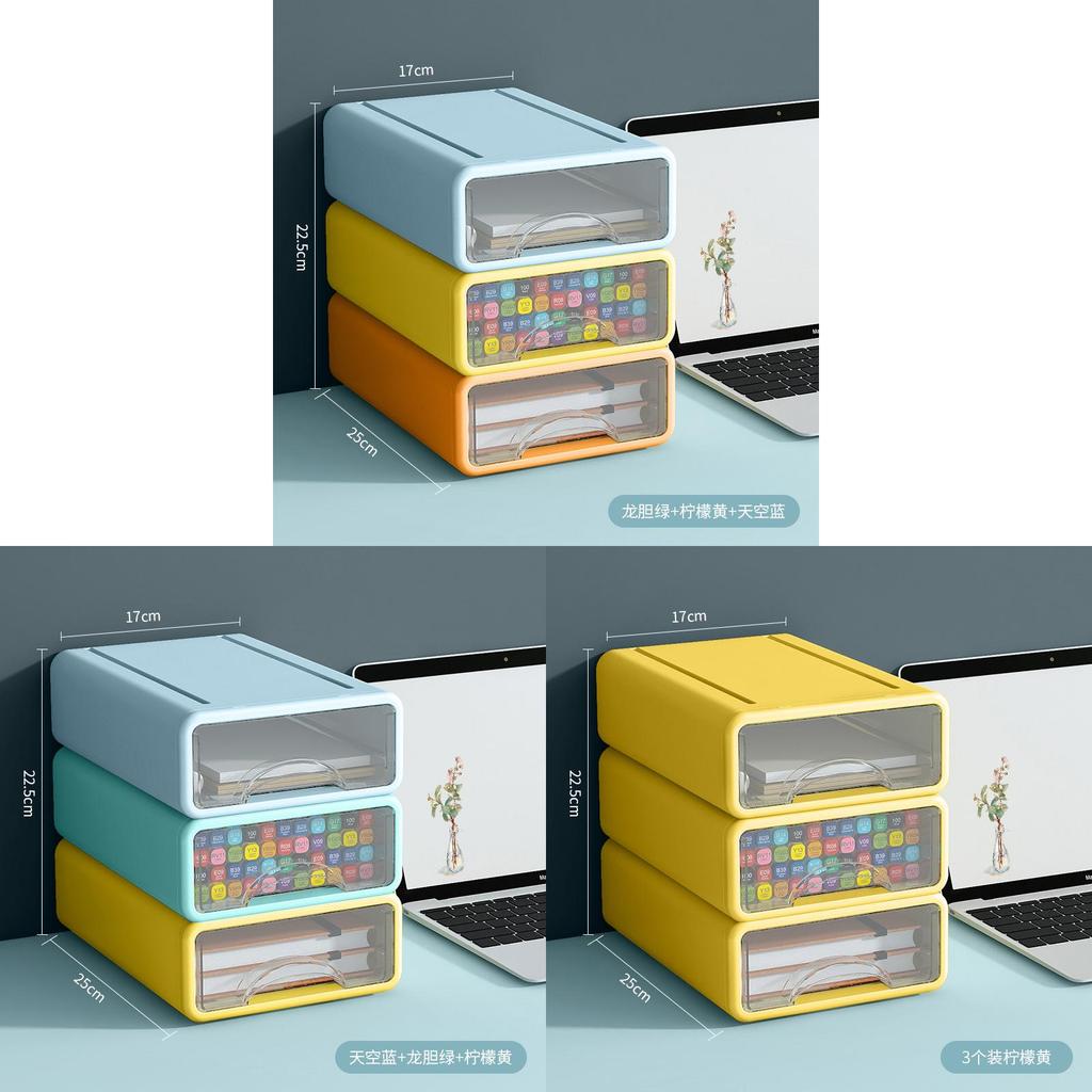 Desktop Organizer Plastic Storage Box With Drawers For Office And Makeup Supplies