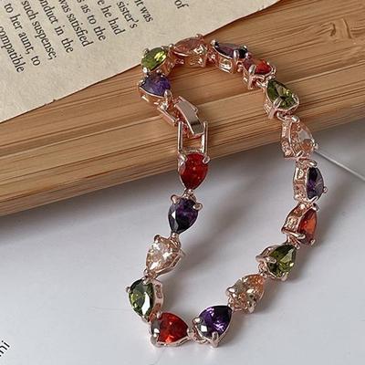 Women's Churi Waterdrop Raincolor Cubic Bracelet