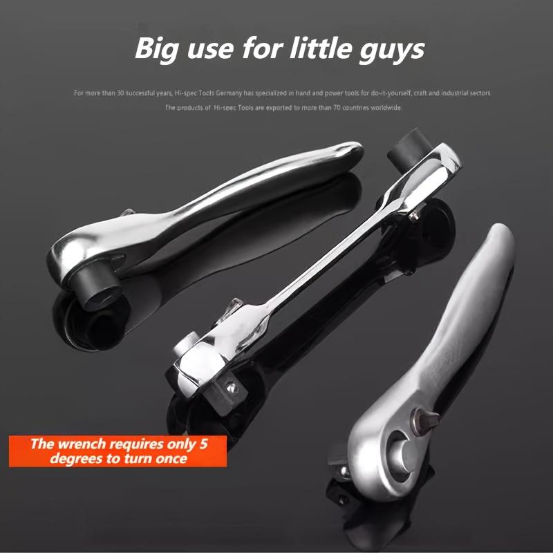 1/4 Inch Mini Socket and Bit Ratchet Wrench - 2-in-1 Handle Screwdriver Tool for Motorcycles, Cars, and Bicycles