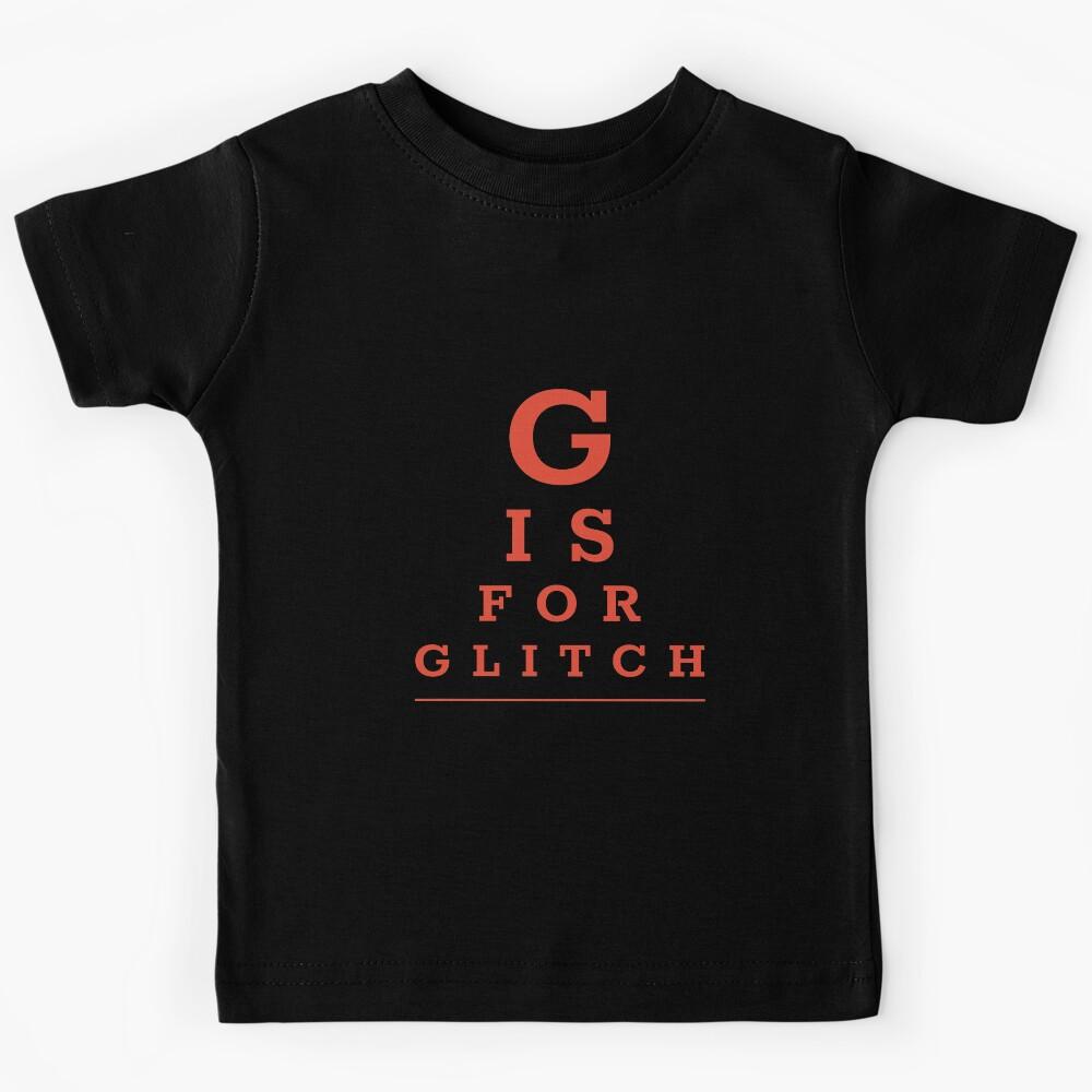 Pop culture eye chart - G is for glitch Kids T-Shirt 130