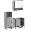 3 Piece Bathroom Furniture Set Grey Sonoma Particleboard