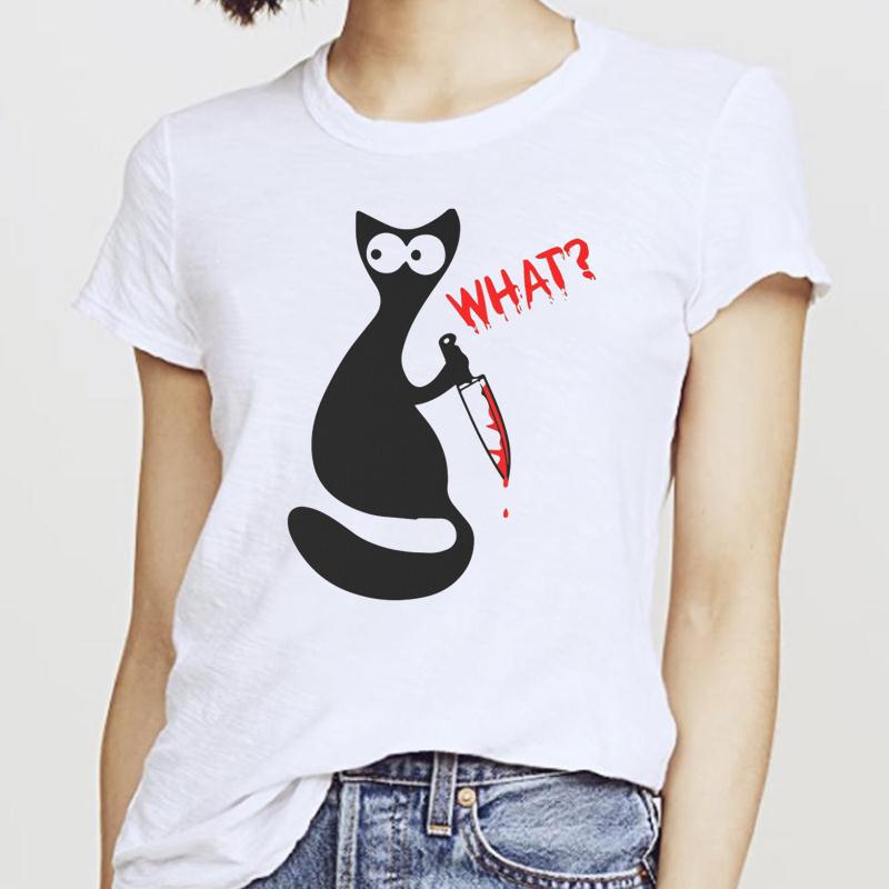 Women T-Shirts Cat Sweet New 2025 Fall Halloween Short Sleeve T-Shirt Female Harajuku Thanksgiving Graphic Oversized Tshirt Tops
