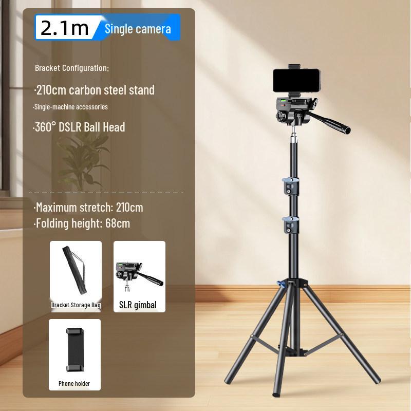 2025 Pro Live Streaming Stand: Dual Phone Tripod with Fill Light for Streamers & Vloggers