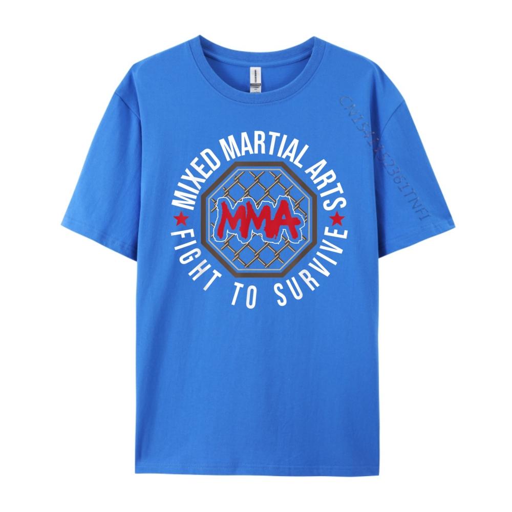 Fight To Survive Mixed Martial Arts Mma Bjj Cage Fighting Graphic T Shirts Men Oversized Long Sleeve TShirt 4TH of July