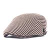 Autumn and Winter Beret Men's Cap European and American Striped Forward Hat Hot Hat