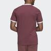 Adidas Striped Embroidered Logo Sports Short Sleeve T-Shirt Men Tops Dark-Red HE9548
