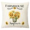 Pillow Farm Sunflower Pillow Cover Happy Summer Thanksgiving Car Waist Support Cushion Home Pillow Cover