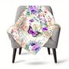 Floral Butterfly 60Th Birthday Home Blankets Comfortable Soft Lightweight Allseason Multipurpose Blanket For Picnic Sofa Office Bed Living Room
