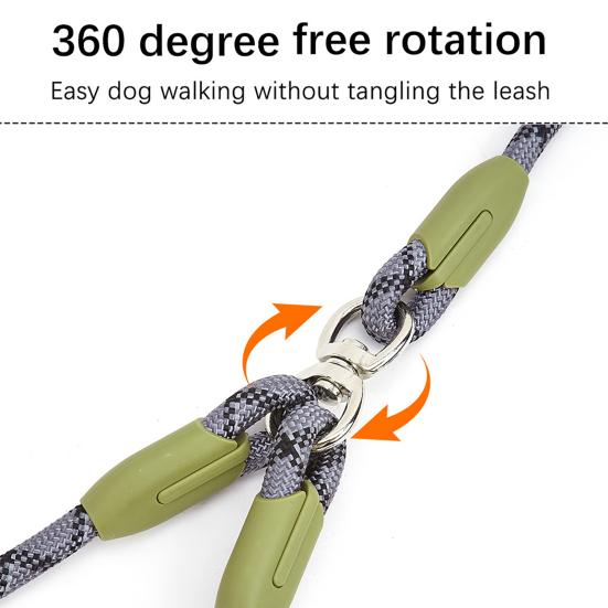 Double Dog Leash 360-degree Swivel Tangle-free Dual Dog Leash Walking