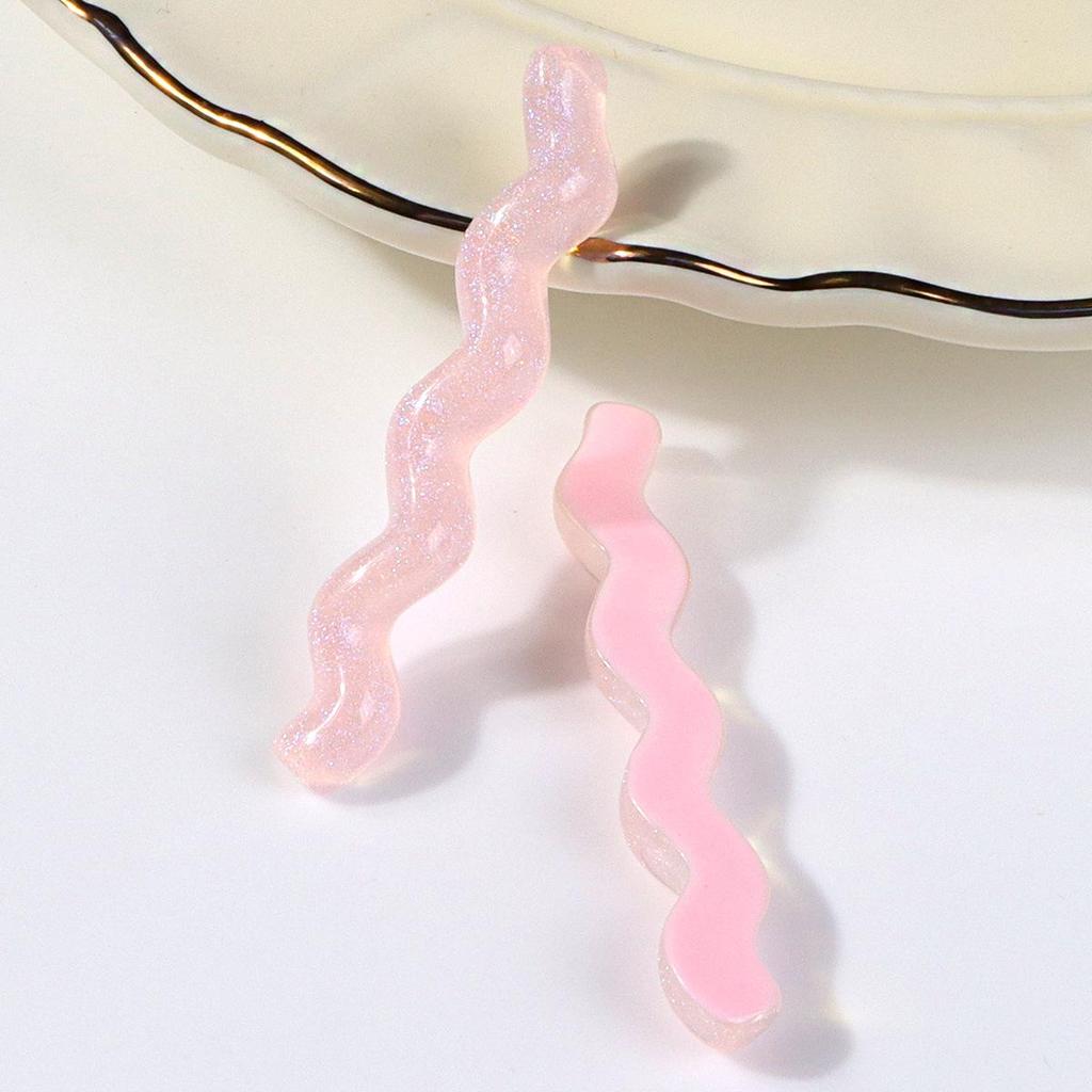 Glitter Resin Wave Hair Clip: Versatile Girly Style Accessory