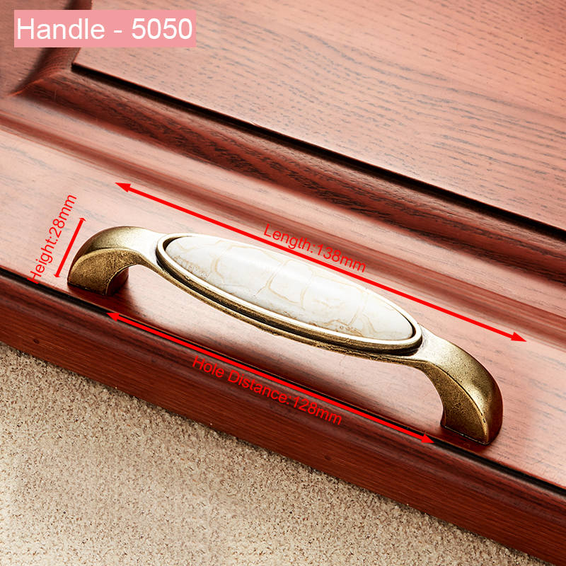 NAIERDI Marble Series Ceramic Cabinet Handles Zinc Alloy Cabinet Pulls Drawer Knobs Wardrobe Door Handles Furniture Handle