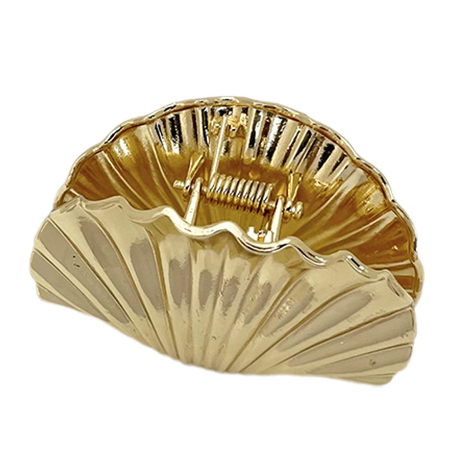 

Винтажные металлические зажимы для волос, заколки для волос, стильные крабы для волос, уникальная заколка для волос в виде ракушки, шарм для легких причесок и быстрой укладки L золотой